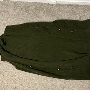 14/18 womens green long sweater cardigan
